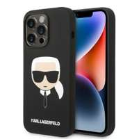 Husa Apple iPhone MagSafe KARL LAGERFELD 14 Pro Silicone Karl`s Head Black Hardcase